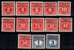 Yougoslavie 1918 Mi. 1-13 Neuf * MH 100% Timbre-taxe - Timbres-taxe