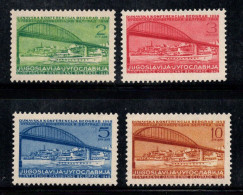 Yougoslavie 1948 Mi. 548-551 Neuf ** 60% Pont Du Danube Conférence - Unused Stamps