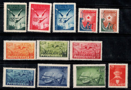 Yougoslavie 1947 Mi. 524-535 Neuf * MH 60% Sport, Chemin De Fer, Réforme - Unused Stamps