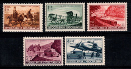 Yougoslavie 1939 Mi. 370-374 Neuf * MH 80% MAIL, Télégraphe, Chevaux, Avion - Nuovi