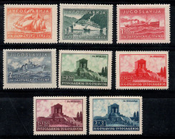 Yougoslavie 1939 Mi. 385-392 Neuf * MH 60% Navires, Monument - Unused Stamps