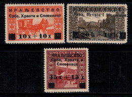 Yougoslavie 1919 Mi. 30-32 Neuf * MH 100% Surimprimé - Unused Stamps