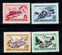 Yougoslavie 1953 Mi. 724-727 Neuf ** 100% Voitures, Courses De Motos - Unused Stamps