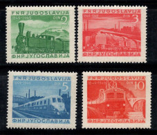 Yougoslavie 1949 Mi. 583-586 Neuf ** 100% Train, Trains - Neufs