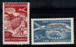 Yougoslavie 1951 Mi. 666-667 Neuf ** 100% Poste Aérienne Surimprimé - Luftpost