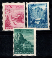 Yougoslavie 1951 Mi. 655-657 Neuf ** 100% Poste Aérienne PAYSAGES, Alpes - Posta Aerea