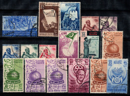 Égypte 1954-55 Mi. 471-485,487-489 Oblitéré 100% AGRICULTEUR, Union Postale - Used Stamps