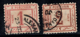 Égypte 1886 Mi. 8-9 Oblitéré 80% Timbre-taxe 1, 2 P - 1866-1914 Khédivat D'Égypte