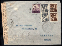 Égypte 1953 Enveloppe 100% Oblitéré Bamberg, Alexandrie - Storia Postale