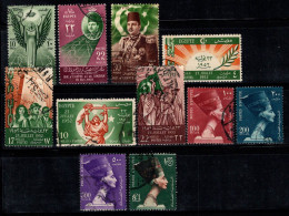 Égypte 1952-53 Oblitéré 100% Histoire, Drapeau, Néfertiti - Used Stamps