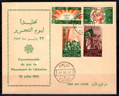 Égypte 1952 Premier Jour 100% Neuve Le Caire - Covers & Documents