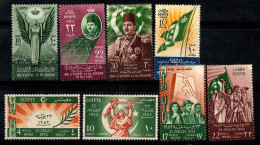 Égypte 1952 Mi. 387-394 Neuf ** 100% Célébrités, Drapeau, Histoire - Unused Stamps