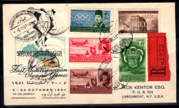 Égypte 1951 Enveloppe 100% Recommandée Alexandrie, Aéroport De Farouk - Brieven En Documenten