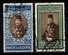 Égypte 1950-51 Mi. 345, 355 Oblitéré 100% Roi Farouk - Oblitérés