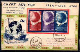 Égypte 1949 Premier Jour 100% Oblitéré UPU, New York, États-Unis - Cartas & Documentos