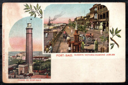 Égypte, Port-Saïd 1926 Carte Postale 100% Neuve Phare, Jubilé De La Reine Victoria - Port Said