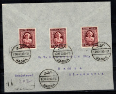 Égypte 1940 Mi. 260 Enveloppe 100% Recommandée Hadra, Alexandrie, Enfant - Briefe U. Dokumente