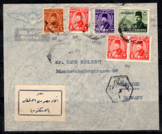 Égypte 1927-33 Enveloppe 80% Oblitéré Poste Aérienne Allemagne, Bamberg - Brieven En Documenten