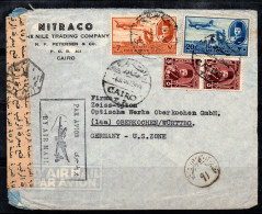 Égypte 1947 Enveloppe 80% Oblitéré Le Caire, Nitraco, Allemagne, Zone Des États-Unis - Cartas & Documentos