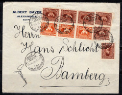 Égypte 1936 Enveloppe 100% Oblitéré Bayer, Bamberg, Allemagne - Cartas & Documentos