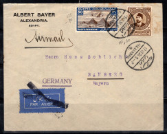 Égypte 1934 Enveloppe 100% Oblitéré Bamberg, Bayer, Alexandrie - Brieven En Documenten