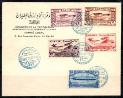 Égypte 1933 Mi. 186-190 Enveloppe 100% Congrès International De L'aviation, Le Caire - Covers & Documents