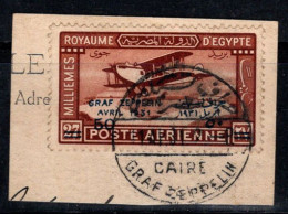 Égypte 1931 Mi. 156 Oblitéré 100% Poste Aérienne Zeppelin, 50 M - Luftpost