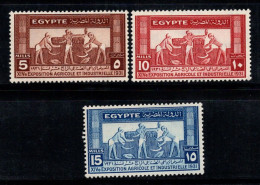 Égypte 1931 Mi. 153-155 Neuf * MH 100% Neuf ** Agriculture, Industrie - Neufs