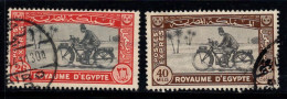 Égypte 1943-44 Mi. 266, 278 Oblitéré 100% Exprés Motocycliste - Oblitérés