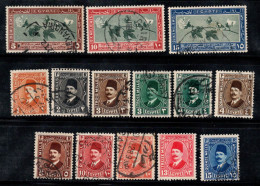 Égypte 1927 Mi. 116-129 Oblitéré 100% Coton, Roi Fouad - Used Stamps