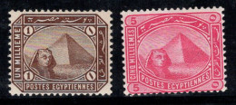 Égypte 1888 Mi. 36, 38 Neuf ** 100% Sphinx, Pyramide De Khéphren - 1866-1914 Khedivate Of Egypt