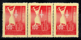 Trieste B 1948 Sass. 1-3 Neuf ** 60% Allégorie Du 1er Mai, 100 L... - Mint/hinged