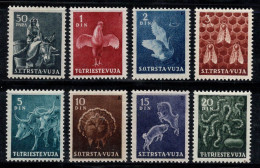 Trieste B 1950 Sass. 23-30 Neuf ** 60% Animaux Domestiques, Coqs, Abeilles, Bœufs... - Mint/hinged