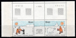 Territoire Antarctique Français TAAF 1991 Mi. 283-84 Neuf ** 100% Poste Aérienne Explorateur De L'Antarctique, Pingouin - Ongebruikt