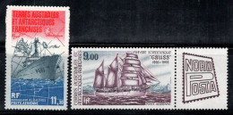 Territoire Antarctique Français TAAF 1984 Mi. 194,195 Zf Neuf ** 100% Poste Aérienne Navires De Recherche - Nuovi