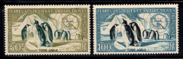 Territoire Antarctique Français TAAF 1956 Mi. 8-9 Neuf ** 60% Poste Aérienne Pingouins - Neufs