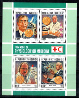 Togo 2019 Mi. 9534-37 Mini Feuille 100% Neuf ** Prix Nobel, Médecine - Togo (1960-...)