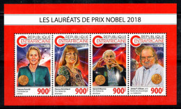 République Centrafricaine 2018 Mi. 8295-98 Mini Feuille 100% Neuf ** Lauréats Du Prix Nobel - Centrafricaine (République)