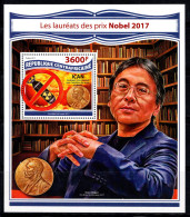 République Centrafricaine 2017 Mi. Bl.1687 Bloc Feuillet 100% Neuf ** 3600 Fr, Prix Nobel - Repubblica Centroafricana