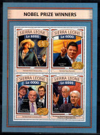 Sierra Leone 2016 Mi. 7903-06 Mini Feuille 100% Neuf ** Lauréats Du Prix Nobel - Sierra Leone (1961-...)
