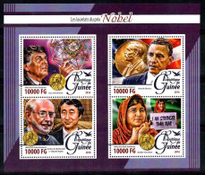 Guinée 2016 Mi. 11756-759 Mini Feuille 100% Neuf ** Lauréats Du Prix Nobel - Guinée (1958-...)