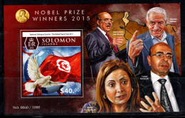 Îles Salomon 2015 Mi. Bl.476 Bloc Feuillet 100% Neuf ** 40,00 $, Lauréats Du Prix Nobel - Solomon Islands (1978-...)