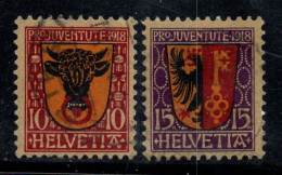 Suisse 1918 Mi. 143-144 Oblitéré 100% Pro Juventute, Armoiries - Used Stamps