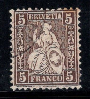 Suisse 1881 Mi. 37 Oblitéré 100% Helvetia Assis, 5 C - Oblitérés