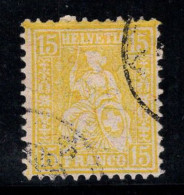 Suisse 1881 Mi. 39 Oblitéré 100% Helvetia Assis, 15 C - Oblitérés