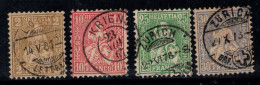 Suisse 1867 Mi. 29, 30,32,33 Oblitéré 100% Helvetia Assis - Gebraucht