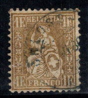 Suisse 1862 Mi. 28 Oblitéré 40% Siège Helvetia, 1 FR - Used Stamps