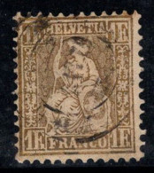 Suisse 1862 Mi. 28 Oblitéré 100% Siège Helvetia, 1 FR - Used Stamps