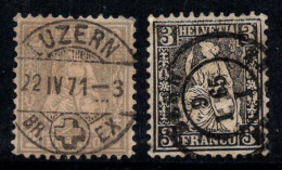 Suisse 1862 Mi. 20-21 Oblitéré 100% Helvetia Assis - Gebraucht