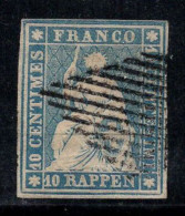 Suisse 1854 Mi. 14 Oblitéré 100% Helvetia Assis, 10 Rp - Used Stamps